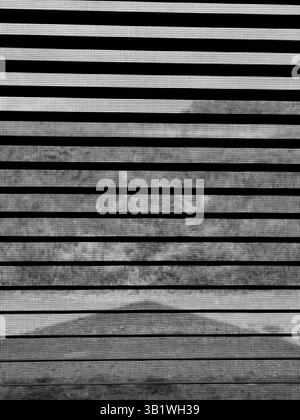 Framed Nature: Blinds and the View Outside Stock Photo
