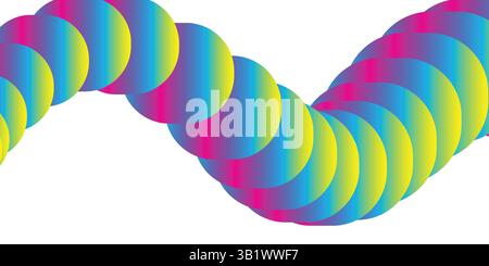 Colorful Gradient Spiral – Vibrant Abstract 3D Wave with Neon Rainbow Colors Stock Vector