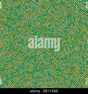 Neon dots abstract background. Green and yellow colored dotted halftone backdrop. Vector template for your creative designs Stock Vector