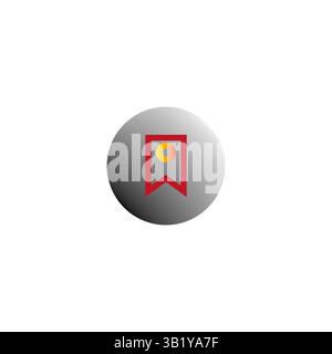Bookmark icon. Ribbon label tag. Red framed shape. Vector mark detail. Stock Vector