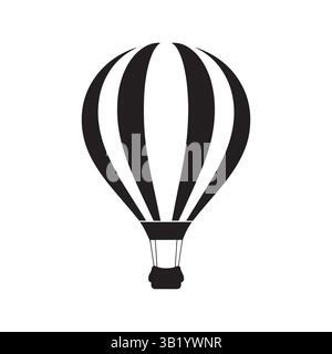 Hot air balloon silhouette vector flat illustration design. Stock Vector
