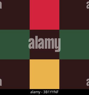 Vibrant seamless checkered grid pattern for Xmas, Christmas, and Happy New Year. Squares in festive colors create a geometric vector design. Ideal for Stock Vector