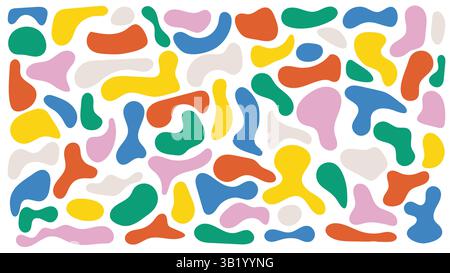 Abstract fluid blobs with colorful shapes, ideal for modern backgrounds and versatile decor. High quality vector set for creative projects. Stock Vector