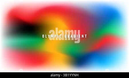 Seamless Olympic gradient design featuring a vibrant color blend and abstract mesh elements. Perfect for backgrounds, wallpapers, and modern graphic p Stock Vector