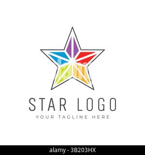 Colorful Geometric Star Logo Design Stock Vector