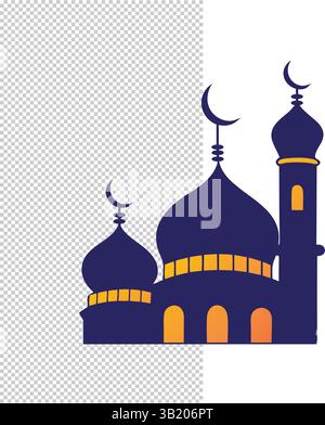 mosque silhouette vector art illustration Stock Vector