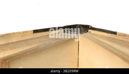 Open Book Pages detail of sheets of an open book on white background Stock Photo