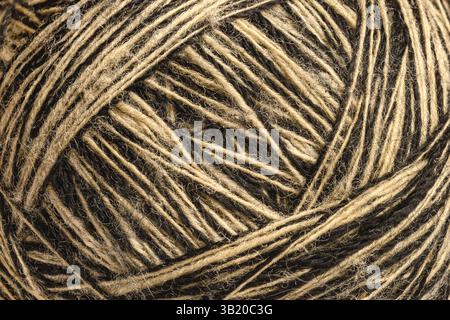 Biege brown striped scratchy delicate wool yarn texture suitable as background concept Stock Photo