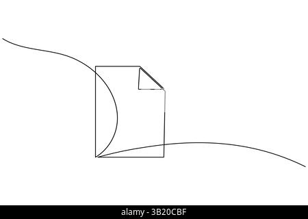 Document with folded corner continuous one line drawing Stock Vector ...