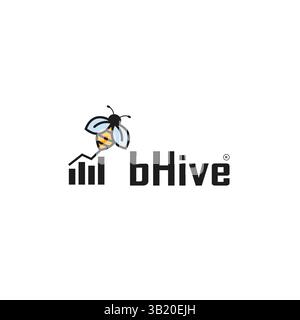 honey bee logo logo design in vector template Stock Vector