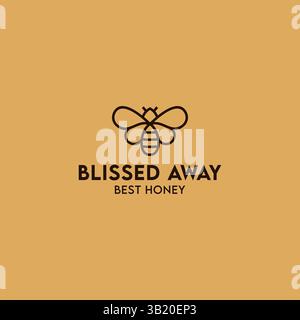 honey bee logo logo design in vector template Stock Vector