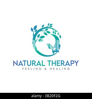 mental health logo and massage logo design in vector template Stock Vector