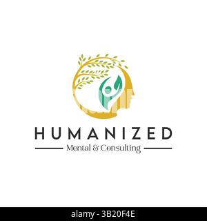 mental health logo and massage logo design in vector template Stock Vector
