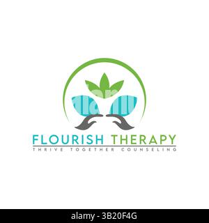 mental health logo and massage logo design in vector template Stock Vector