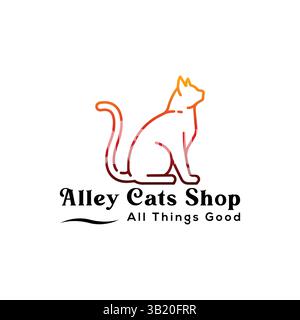 Pet logo, cat and dog logo design in vector template Stock Vector