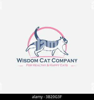 Pet logo, cat and dog logo design in vector template Stock Vector