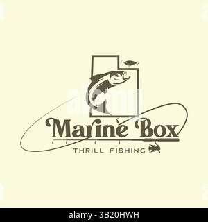 fish logo design in vector template Stock Vector
