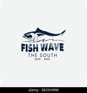 fish logo design in vector template Stock Vector