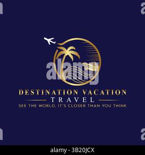 Modern travel logo design in vector template formate Stock Vector