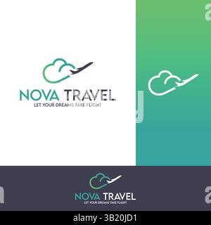 Modern travel logo design in vector template formate Stock Vector