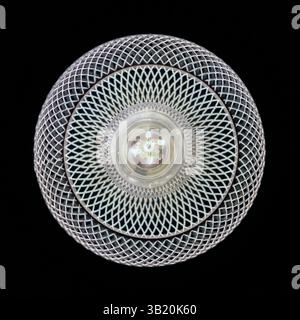 patterned light chandelier with light bulb on dark background Stock Photo