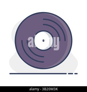 Vinyl record, lp record vector isolated icon. Music sign. Graph symbol for music and sound web site and apps design, logo, app, UI Stock Vector