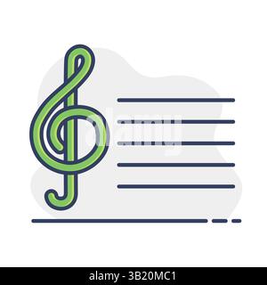 Treble clef vector isolated icon. Music sign. Graph symbol for music and sound web site and apps design, logo, app, UI Stock Vector