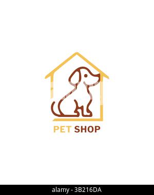 pet shop logo design, pet house logo design, animal shop logo Stock Vector