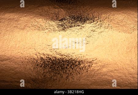 Copper foil background with a beautiful, textured surface. Gold and golden hues glistening with a glowing, vintage charm. Luxury, abstract design perf Stock Photo