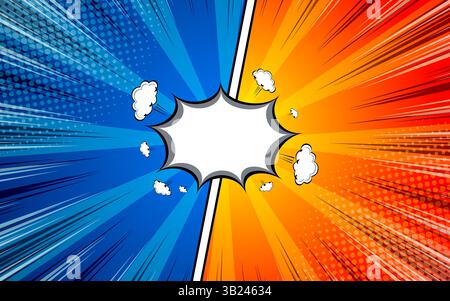 Comic Versus book blank speech bubble background. vector illustration Stock Vector