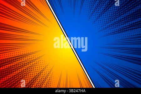 Comic Versus book blank speech bubble background. vector illustration Stock Vector