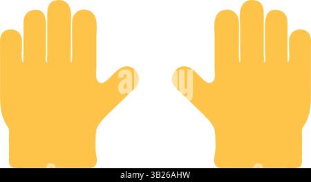 Yellow Gloves Vector Icon for Safety and Protection Stock Vector