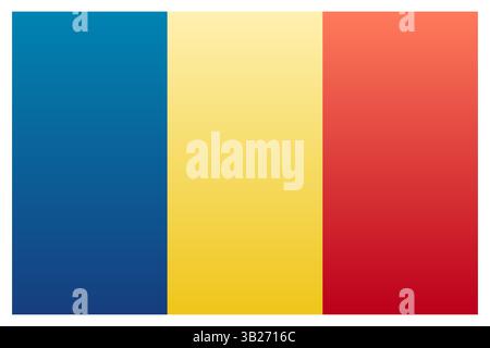 Romania gradient national flag. Realistic Romania flag icon design. Flag of Romania gradient symbol clipart Stock Vector