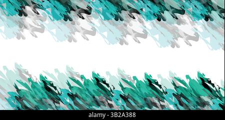 turquoise darker shades watercolor on white background for grunge design, vintage card, templates Stock Vector