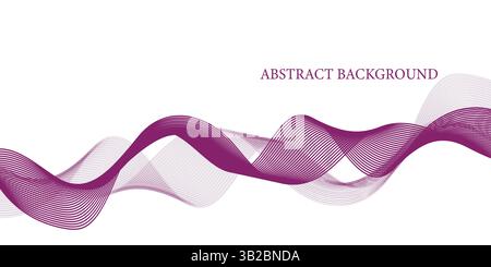Abstract purple waves on white background Stock Vector