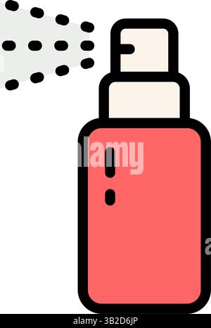 Bottle spray icon. Simple style symbol. Deodorant, dry shampoo, pump, antiseptic plastic packaging, liquid, clean, beauty care, hair care concept. Vec Stock Vector