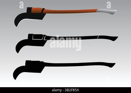 Brush Axes Vector and Silhouette image set Stock Vector