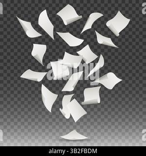 Falling down paper sheets Stock Vector