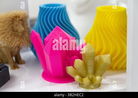 Samples printed on a 3d printer. Industry and technology Stock Photo