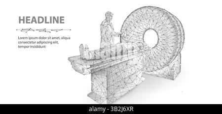 MRI machine. Head CT, Brain imaging, Diagnostic radiology Stock Vector