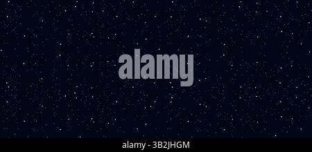 Dark starry sky filled with countless stars, perfect for backgrounds or designs, isolated vector illustration Stock Vector
