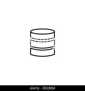 Database icon. Storage server symbol. Cylinder shape vector. Tech outline. Stock Vector
