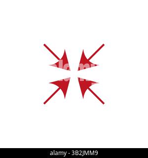 Inward four arrow icon pointing center icon sign symbol Stock Vector ...