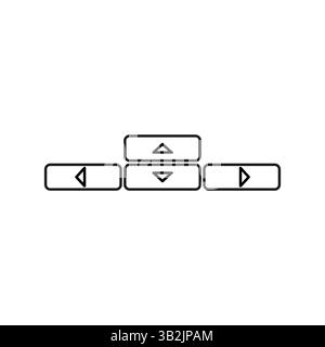 Arrow keys icon. Keyboard navigation symbol. Simple control shape. Vector design. Stock Vector