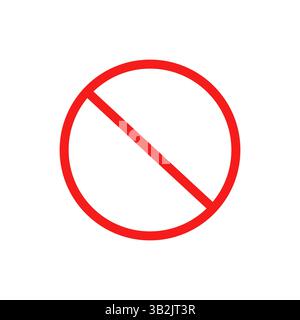 Prohibition icon. No entry symbol. Forbidden warning sign. Vector illustration. Stock Vector