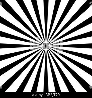 Black white rays. Optical radial pattern. Abstract striped background. Vector design. Stock Vector
