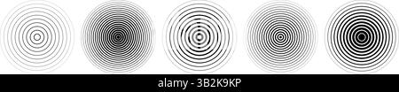 Shockwave, radar, sonar wave or sound signal pictogram isolated on ...