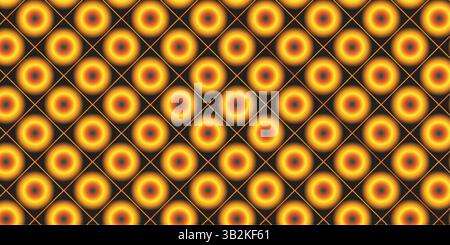 bright concentric circle abstract background – glowing red yellow seamless pattern with retro vibe Stock Vector