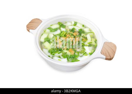 Die cut of Winter Melon Soup with Chicken on white isolated. Stock Photo