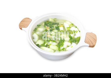 Die cut of Winter Melon Soup with Chicken on white isolated. Stock Photo